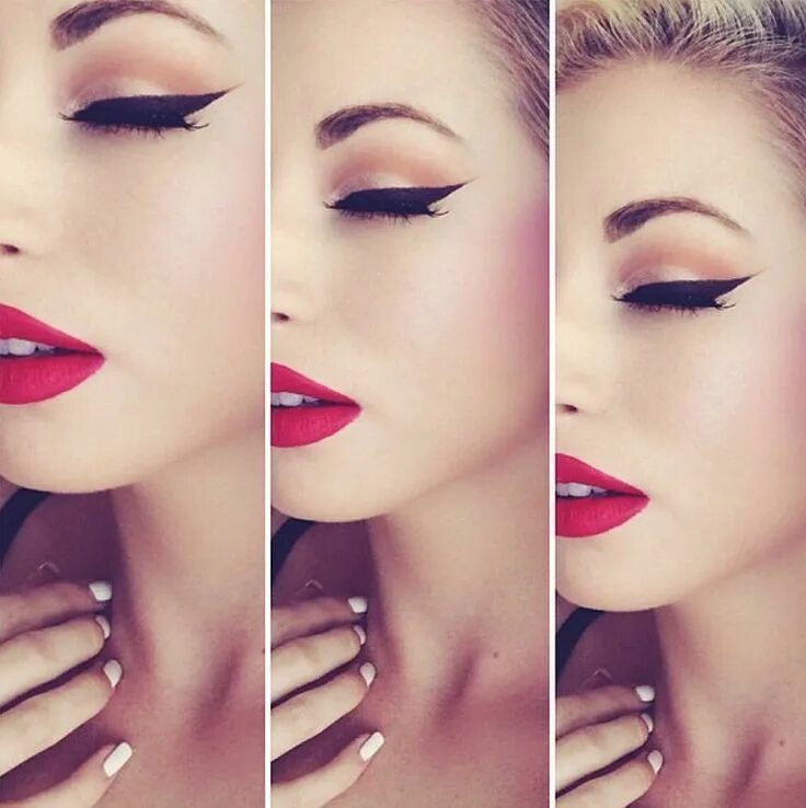 Макияж глаз и губ makeupbag 50s makeup, Eye makeup, Perfect cat eye