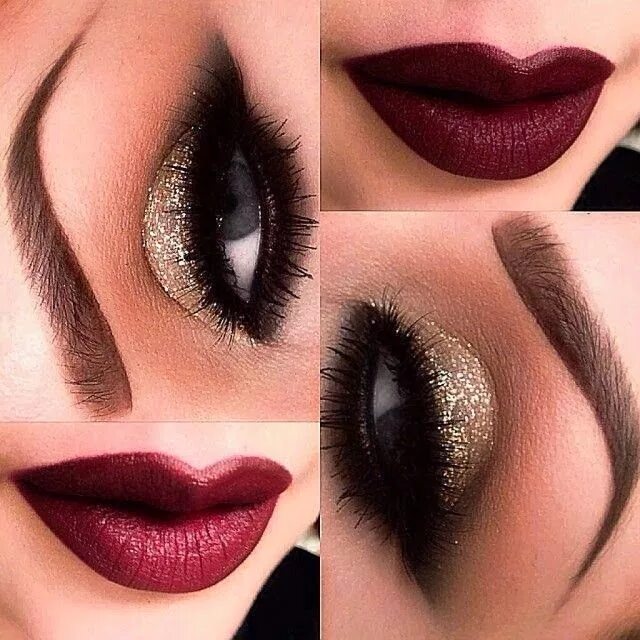 Макияж глаз и губ Holiday Makeup: Sparkles, Smokey, and Berry Holiday makeup, Makeup, Eye makeup