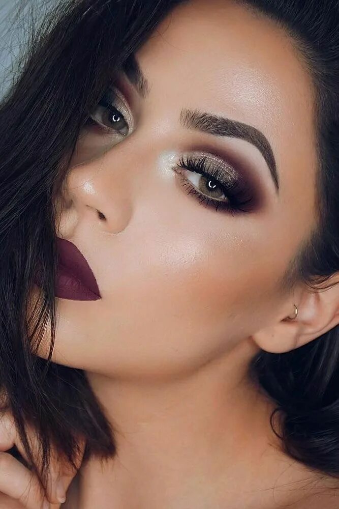 Макияж глаз и темных волос Purple grunge smokey eye #purple #smokeyeyes #grunge #eyeshadow #looks Maquillaj