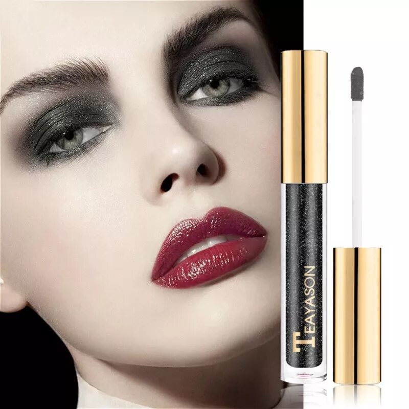 Макияж глаз красных губ 8 Colors Liquid Eye Shadow Eye Makeup Highlight Lip Gloss Shimmer Glitter Eyesha