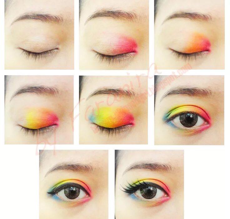 Макияж глаз легкий для детей The Brown Skinned Girl's Diary: Dark Rainbow Makeup Rainbow makeup, Rainbow eye 