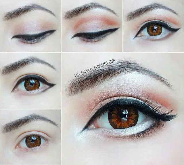 Макияж глаз маленькое веко Eye Enlarging Makeup Tutorial step by step BJD Doll Eyes Lips anime eyes makeup 