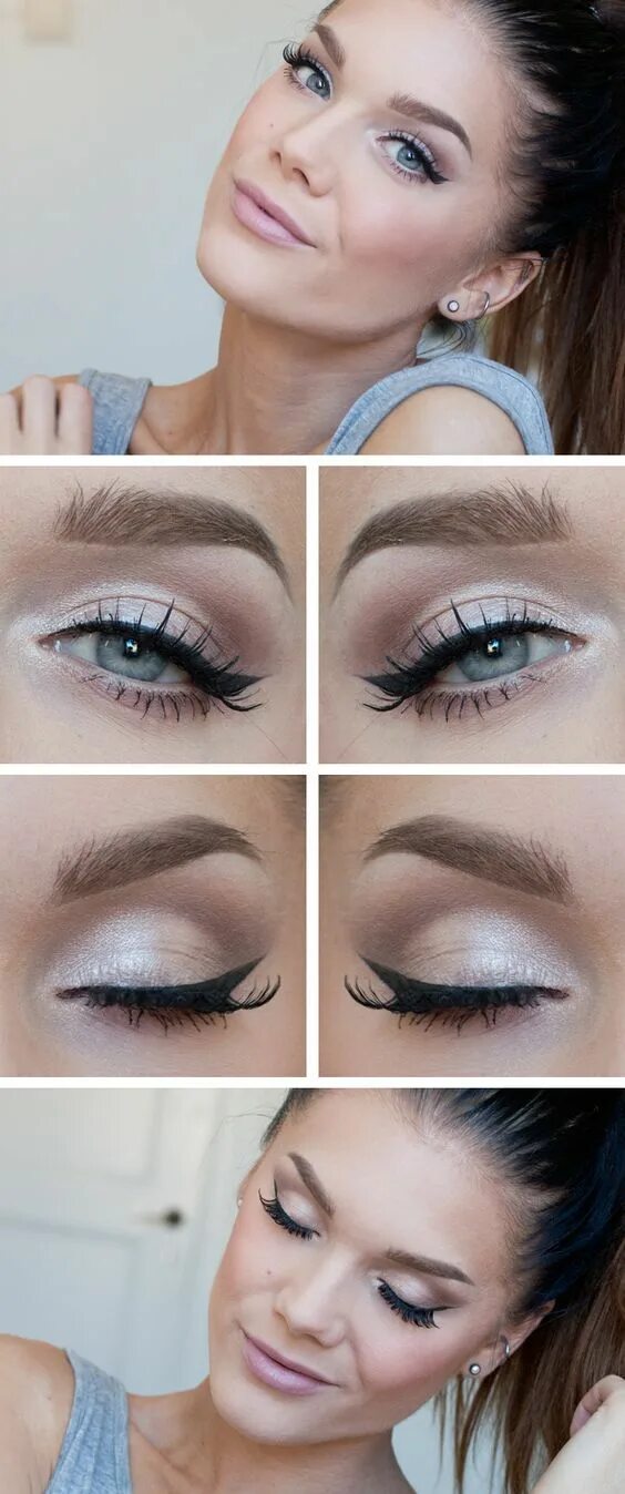 Макияж глаз на каждый день фото 15 Easy Step by Step Bridal Eye Makeup Tutorials - Pretty Designs Trendy makeup,