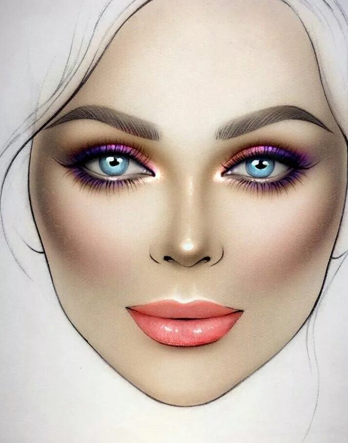 Макияж глаз нарисовать Pin by Александр Ильченко on BEAUTIFUL Face charts Makeup face charts, Makeup la