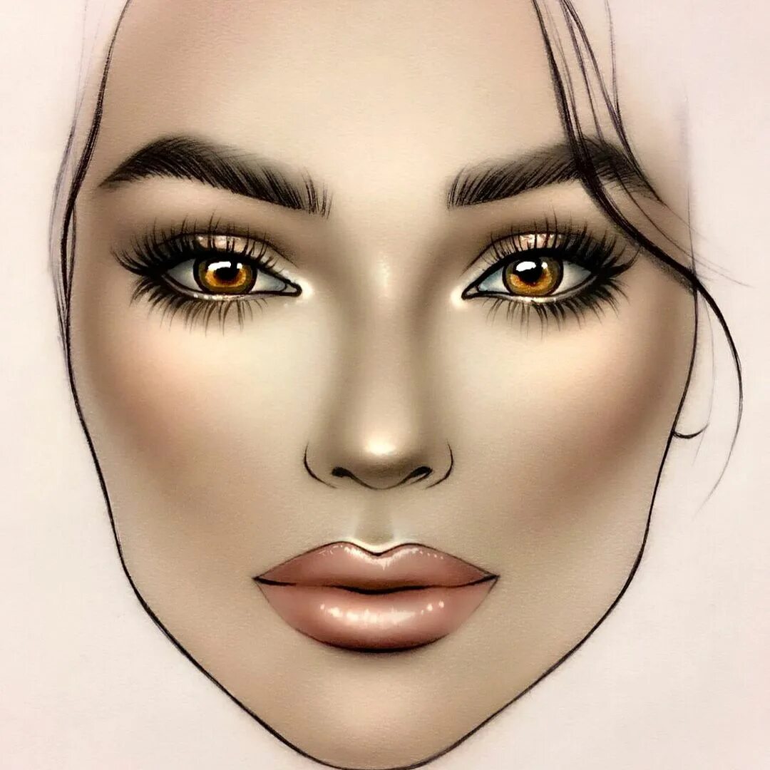 Макияж глаз нарисовать Image may contain: 1 person Makeup face charts, Face chart, Makeup illustration