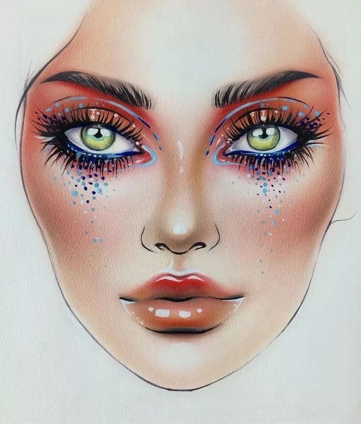 Макияж глаз нарисовать Pin by Ada Voborníková on Facechart Makeup face charts, Mac makeup looks, Face c