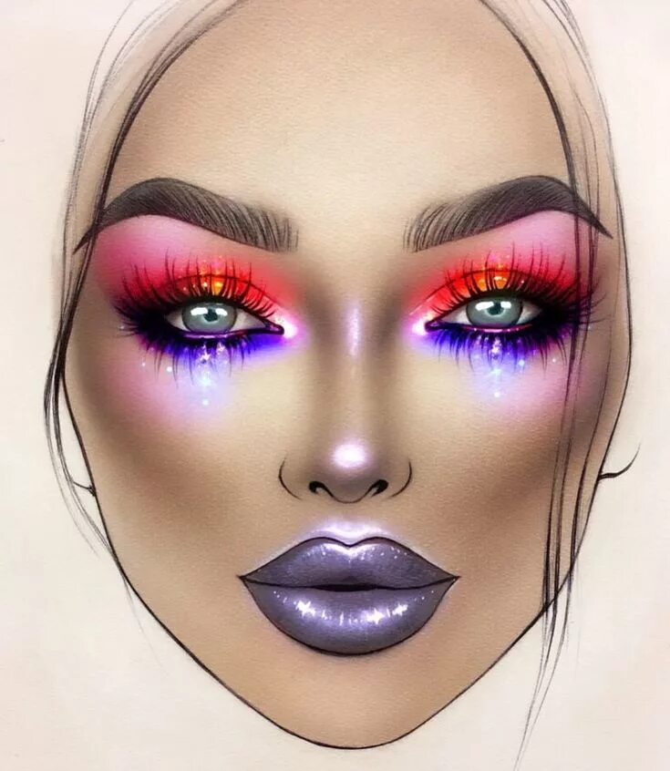 Макияж глаз нарисовать created by @milk1422 Trucco di scena, Trucco, Palette ombretti