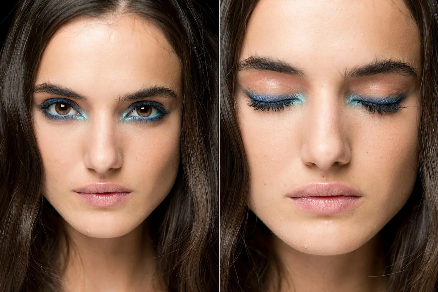 Макияж глаз нижнего века Blauer Kajal: Der 80er Schminktrend macht uns frühlingsfrisch Schminkzeug, Braun