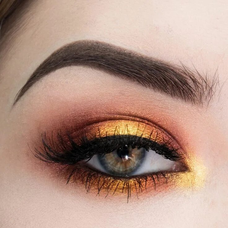 Макияж глаз осень Sunset makeup, Eyeshadow makeup, Eye makeup