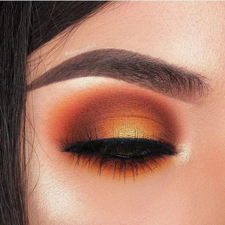 Макияж глаз осень warm orange eye makeup glam fall #EyeMakeupHowToDo Øjenmakeup, Øjne, Makeup