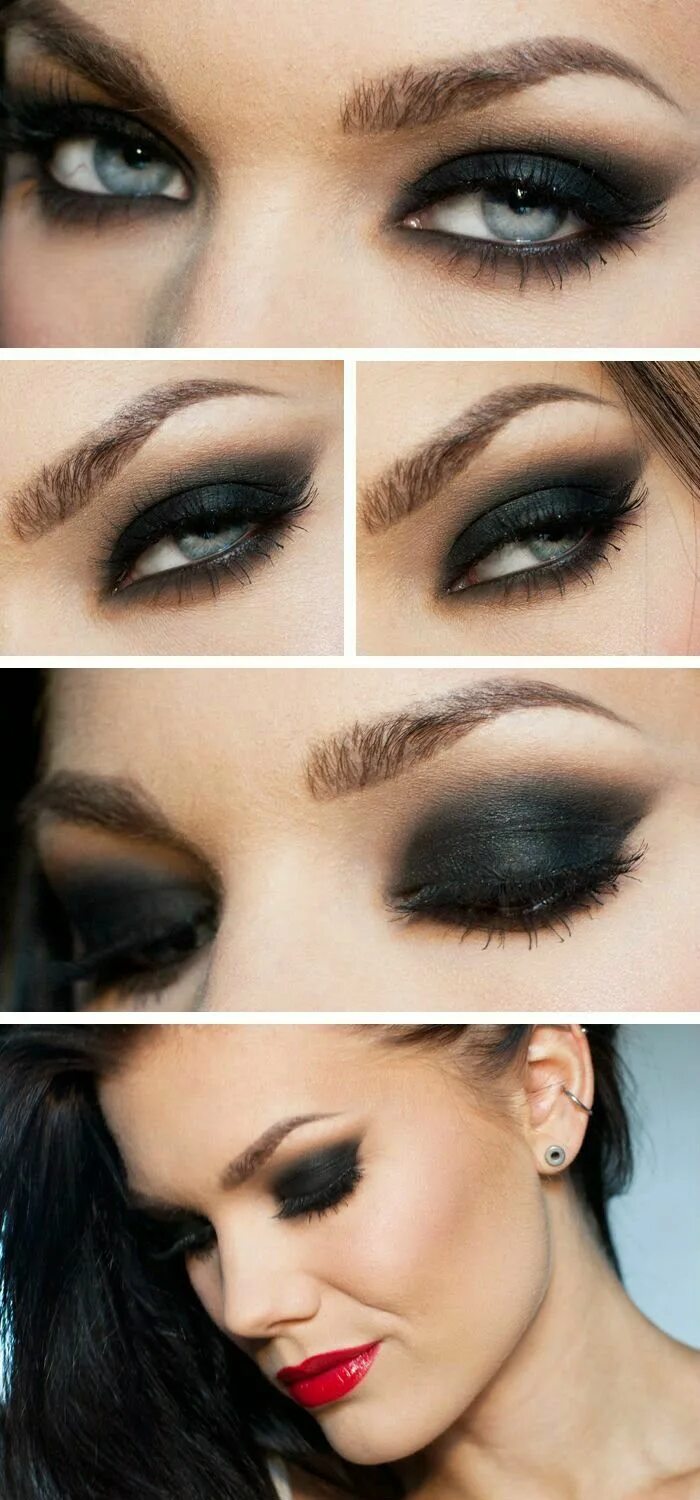 Макияж глаз под черное платье "The Smokey Eye" -Linda Hallberg - black smokey eye tutorial with bright pillbox