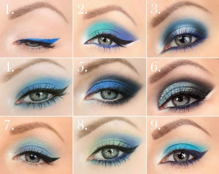 Макияж глаз под голубое платье Pin på Make-up