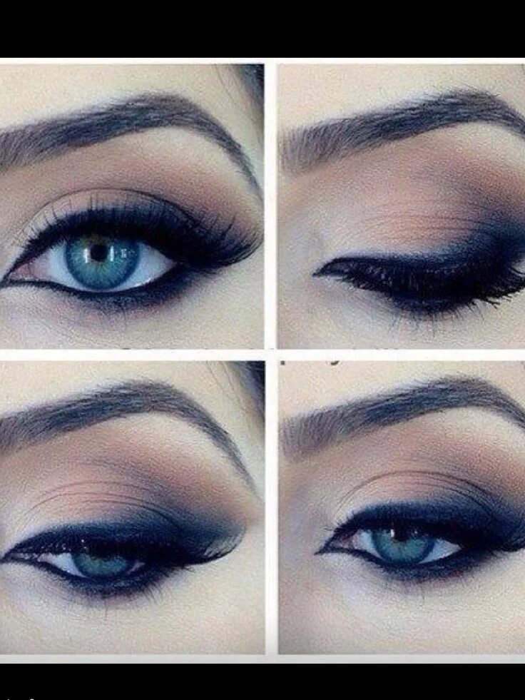 Макияж глаз под голубое платье Occhi azzurri Eye makeup, Makeup, Subtle smokey eye