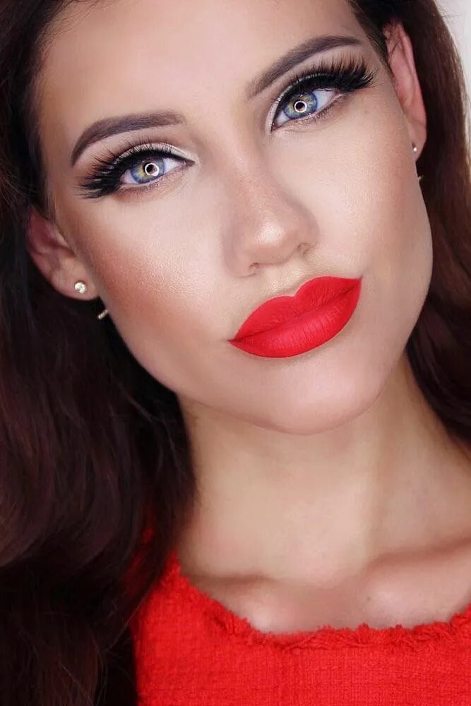 Макияж глаз под красную помаду 48 Red Lipstick Looks - Get Ready For A New Kind Of Magic Red lipstick looks, We