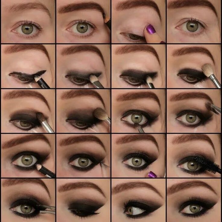 Макияж глаз пошагово 40+ Amazing Smokey Eyes Makeup Tutorials Макияж глаз, Темный макияж глаз, Дымчат