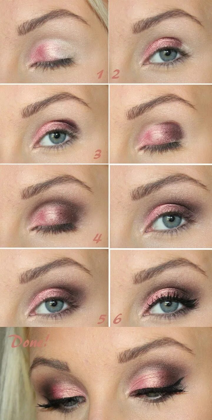 Макияж глаз пошагово на свадьбу Pin on Makeup Pink eye makeup, Blue eye makeup tutorial, Pink smokey eye