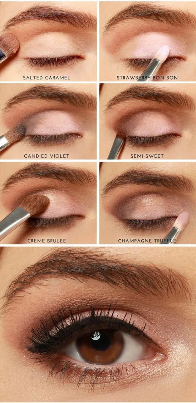 Макияж глаз повседневный пошаговое Возрастной макияж Makeup for brown eyes, Eye makeup, Natural eye makeup