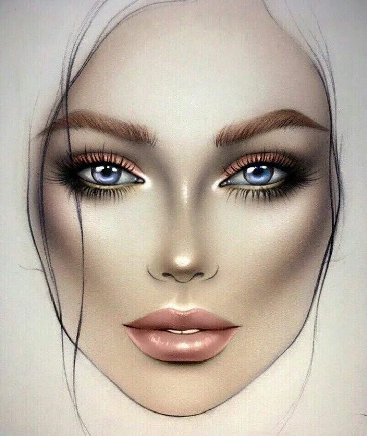 Макияж глаз рисуем Natural Makeup Sketch Makeup face charts, Makeup charts, Makeup drawing