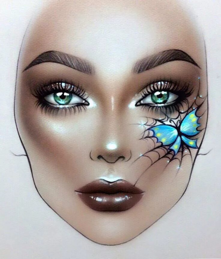 Макияж глаз рисуем Pin by Nathalie Reiter on pics Makeup face charts, Makeup charts, Graphic makeup