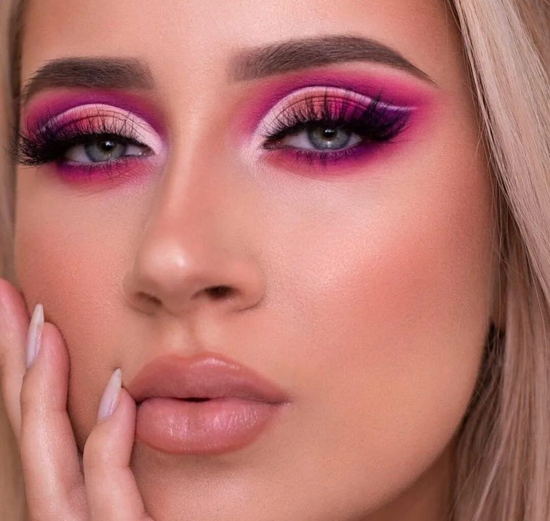 Макияж глаз розового цвета Pink Makeup with Riviera Palette (Anastasia Beverly Hills). Prom makeup for brow