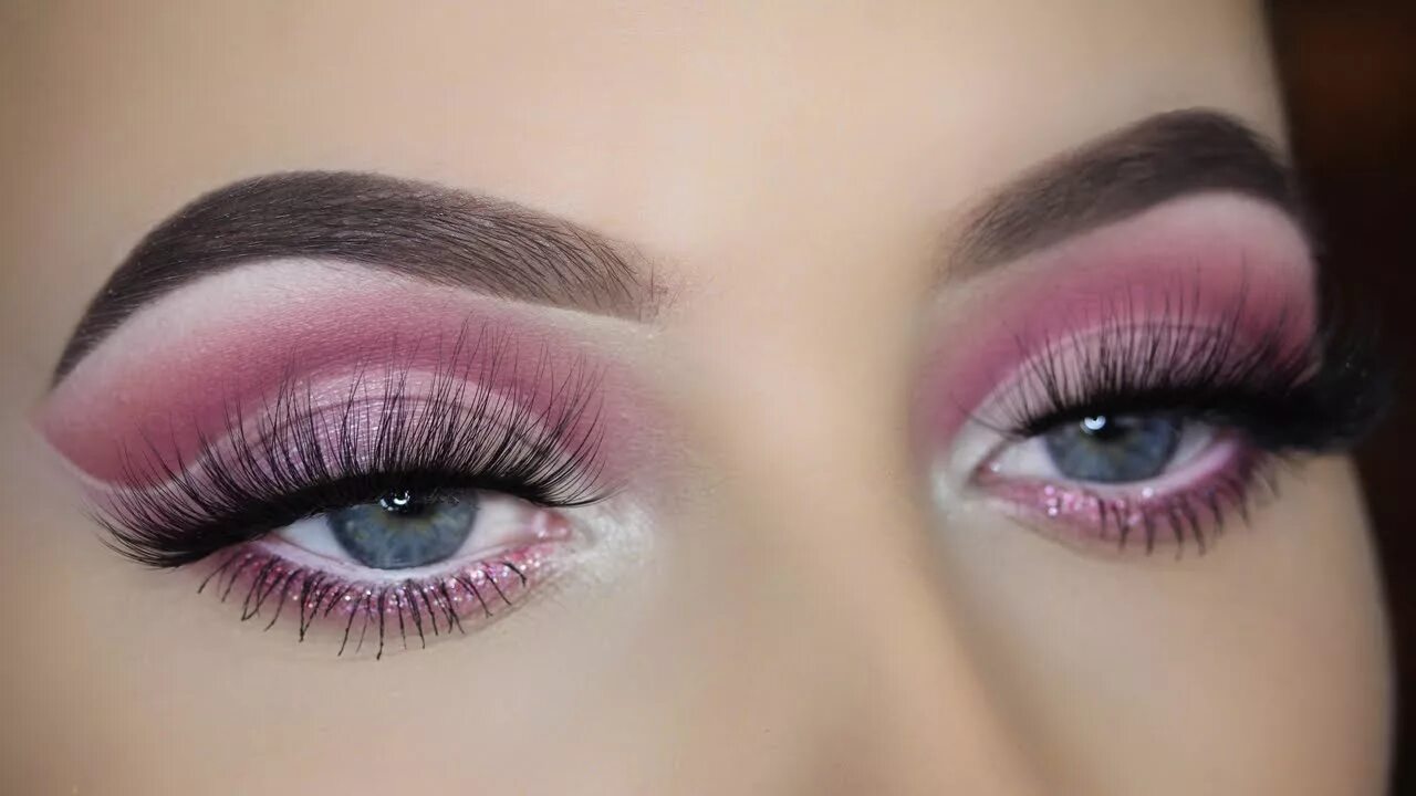 Макияж глаз розовыми тенями Pink Cut Crease Eye Makeup Tutorial - YouTube