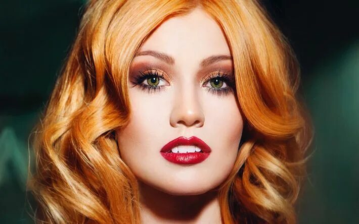 Макияж глаз рыжих Download wallpapers Katherine McNamara, face, portrait, make-up, american actres