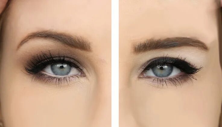 Макияж глаз с опущенным веком However don't make the liner too thick, as it will eat into the little lid space