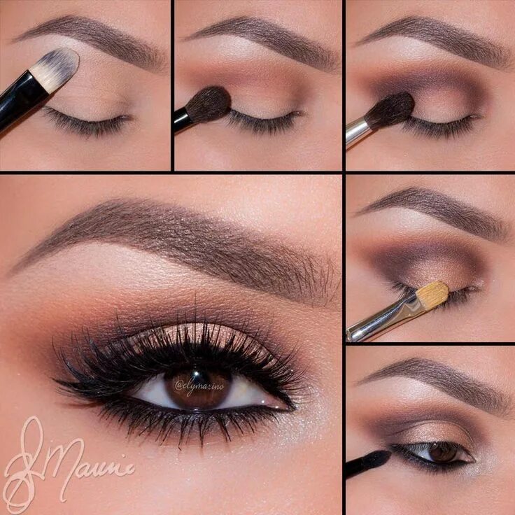 Макияж глаз с помощью карандаша Ely Marino - Using the Anastasia #Amrezy palette - 1.Apply "Vanilla" onto the br