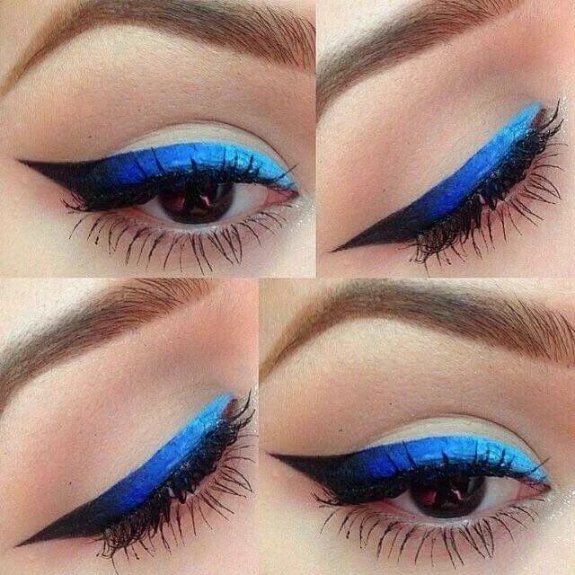 Макияж глаз с синей подводкой Pin by Julieta Martinez Ortiz on Maquillaje Eyeliner designs, Colored eyeliner, 