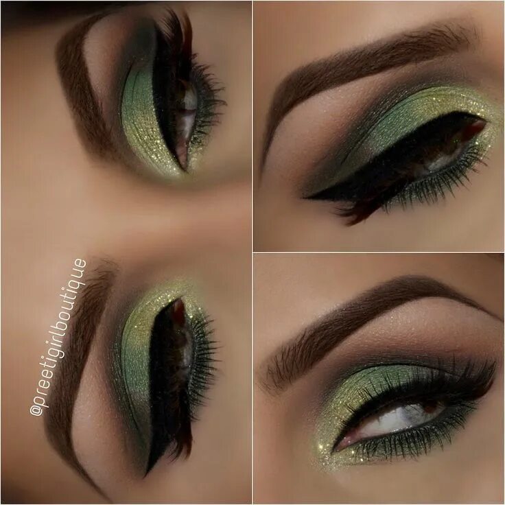 Макияж глаз с зелеными тенями пошагово @preetigirlboutique) on Instagram: "✨ ✨ Happy Friday! ✨ Details ✨ Shadows @makeu