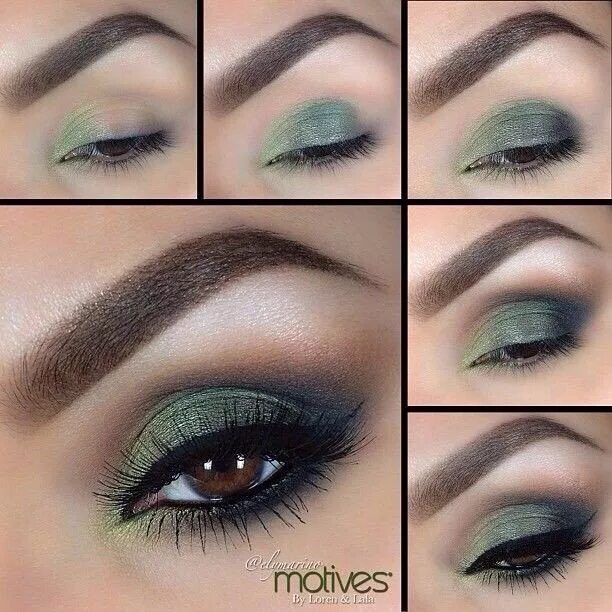 Макияж глаз с зелеными тенями пошагово lushmakeuppideas.info Brown eye makeup tutorial, Eyeshadow makeup, Eye makeup