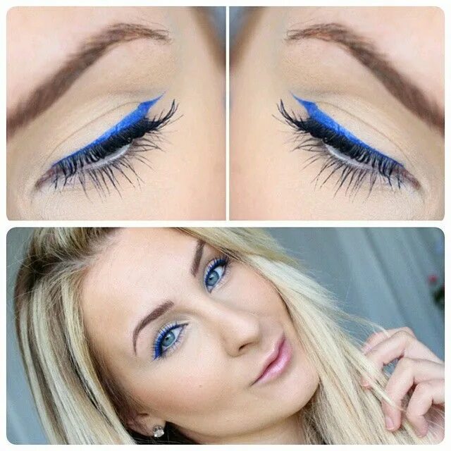 Макияж глаз синим карандашом 10 Ways to Make Your Eyes Look Bigger Синий карандаш для глаз, Увеличить глаза, 
