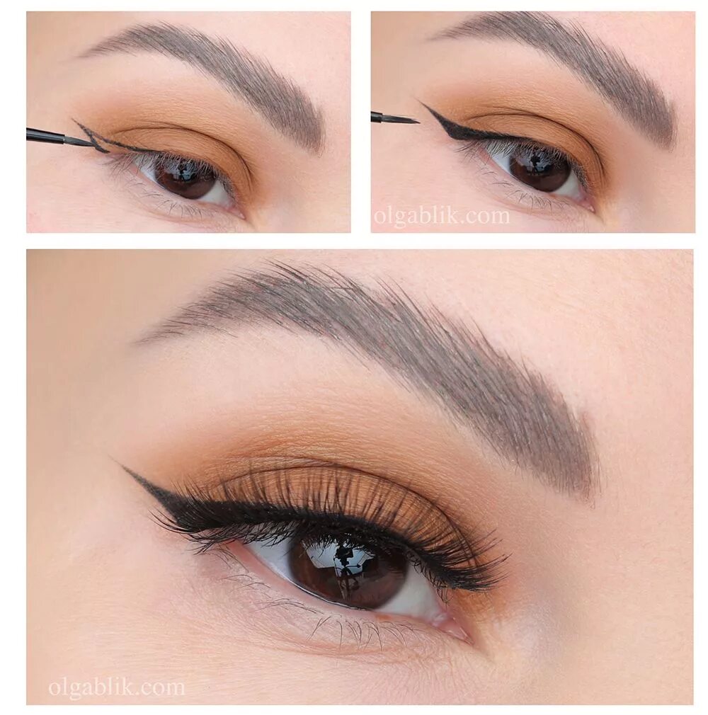 Макияж глаз стрелки пошаговое Идеальные стрелки на глазах Eye makeup tutorial, Makeup eyeliner, Makeup tutoria