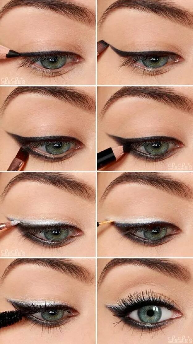 Макияж глаз стрелки пошаговое Colorful Eyeshadow Tutorials For Blue Eyes Makeup Tutorials Eye makeup, Eye make