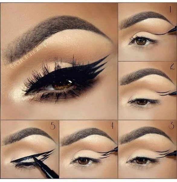 Макияж глаз стрелки пошаговое Макияж и маникюр Makeup eyeliner, Eye liner tricks, How to apply eyeliner