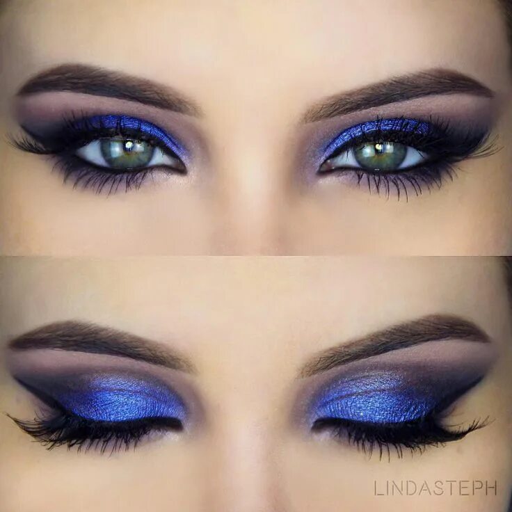 Макияж глаз цвет синий House of Lashes ® on Instagram: "Smokey eyes with an electric pop by ✨@lindastep