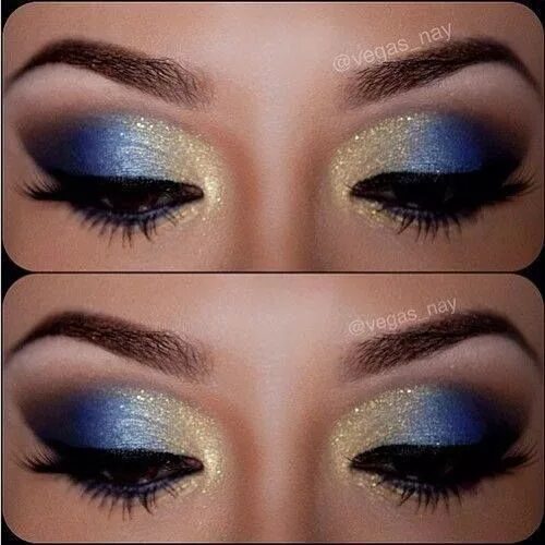 Макияж глаз цвет синий The Beauty Babes Gold eye makeup, Blue eye makeup, Blue makeup