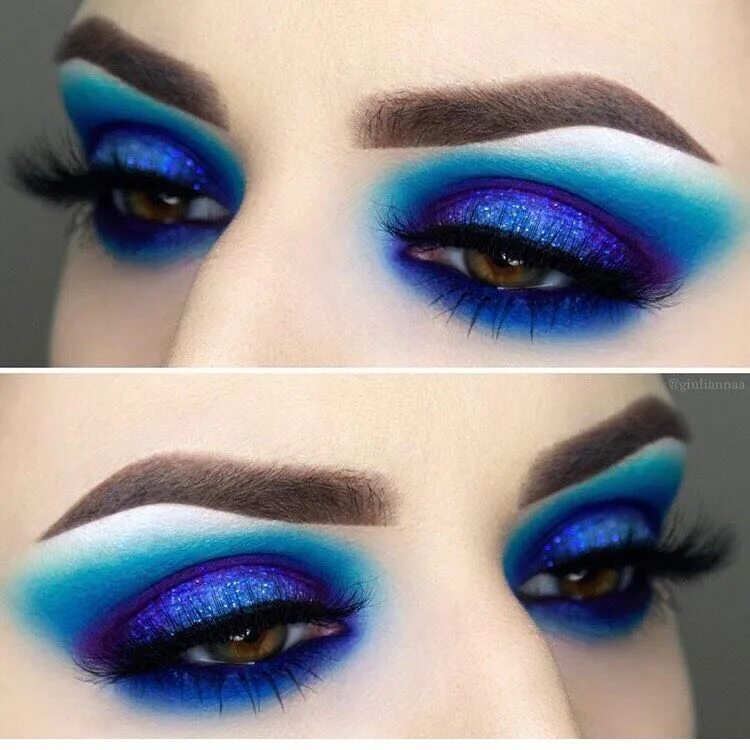 Макияж глаз цвет синий Colorful Eyeshadow Ideas Makeup tutorial eyeshadow, Blue eye makeup, Butterfly m