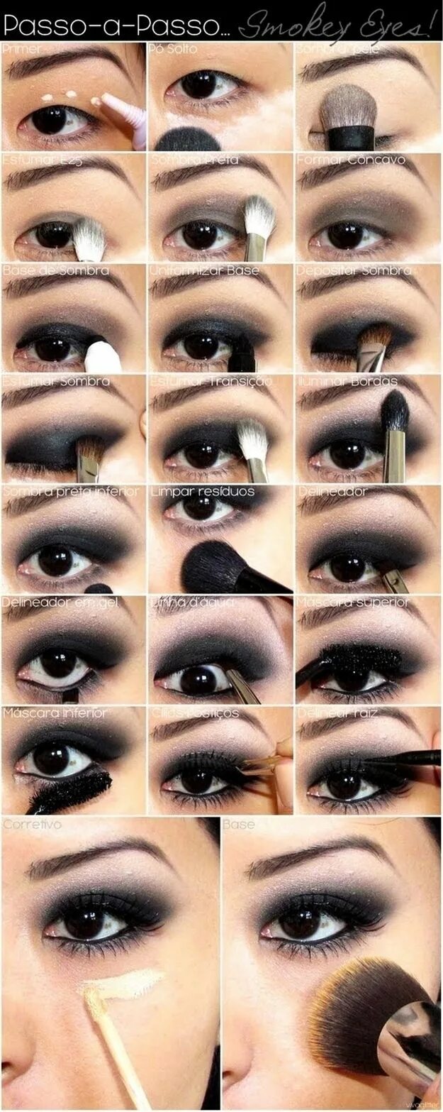 Макияж глаз темный поэтапно Go full-on smokey eye. Smoky eye makeup tutorial, Smoky eye makeup, Eye makeup