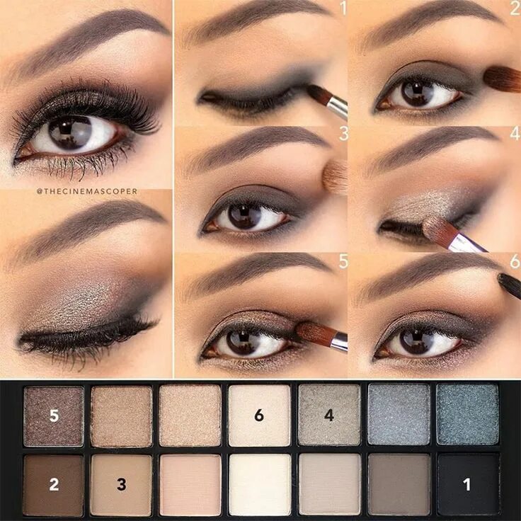 Макияж глаз тенями поэтапно Вечерний макияж: пошагово с фото и описанием Makeup tutorial eyeshadow, Eyeshado
