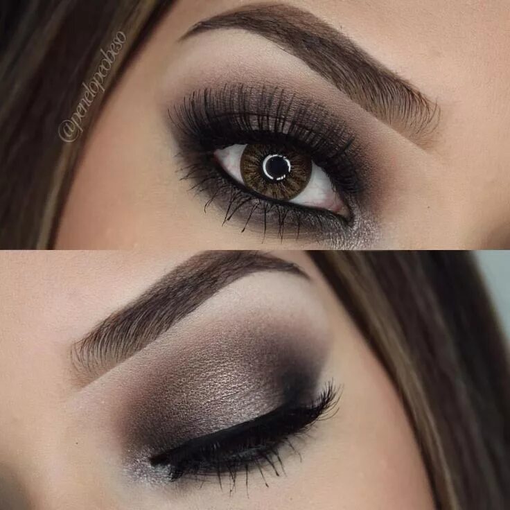 Макияж глаз тенями темные Brown eye makeup Eye makeup, Gorgeous makeup, Makeup for brown eyes