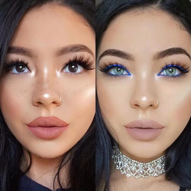 Макияж глаз увеличить зрительно Solotica Natural Colour (NC) Quartzo (Quartz) Contact lenses for brown eyes, Sim
