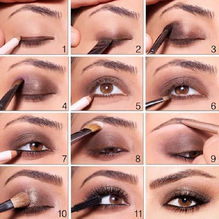 Макияж глаз в домашних условиях Top 10 Fall Brown Smoky Eye Tutorials Brown smokey eye makeup, Simple eye makeup