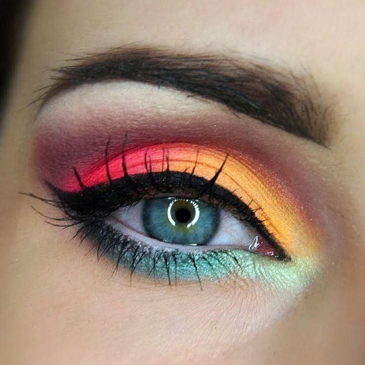 Макияж глаз яркими цветами 9 Magnificent Tropical Eyes Makeup For Warm Summer Atmosphere Eye makeup art, Co