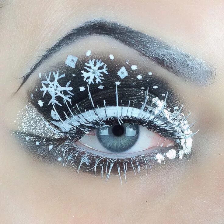 Макияж глаз зима Winter is coming! #snowflake eye #makeup Christmas eye makeup, Christmas makeup,