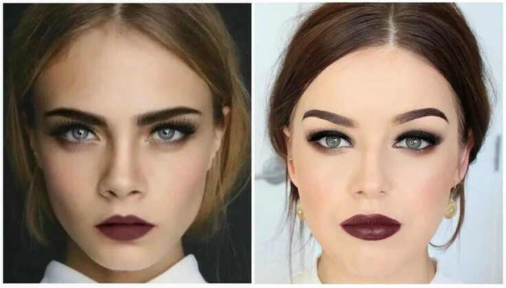 Макияж глубоко посаженных глаз с нависшим веком cara delevingne dark lips - Buscar con Google Smokey eye makeup tutorial, Dark l