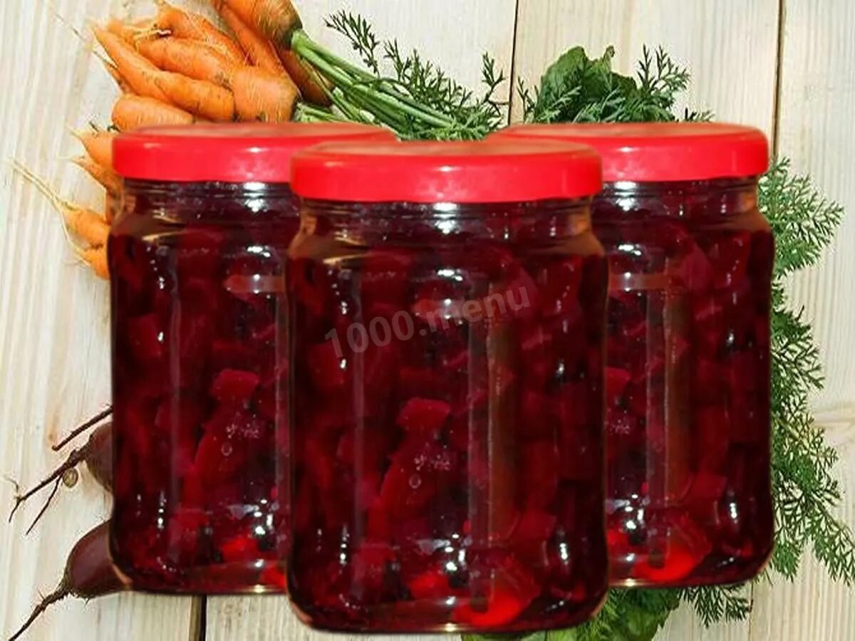 Маринованная свекла на зиму фото Свекла с тмином на зиму - 2 рецепта - 1000.menu