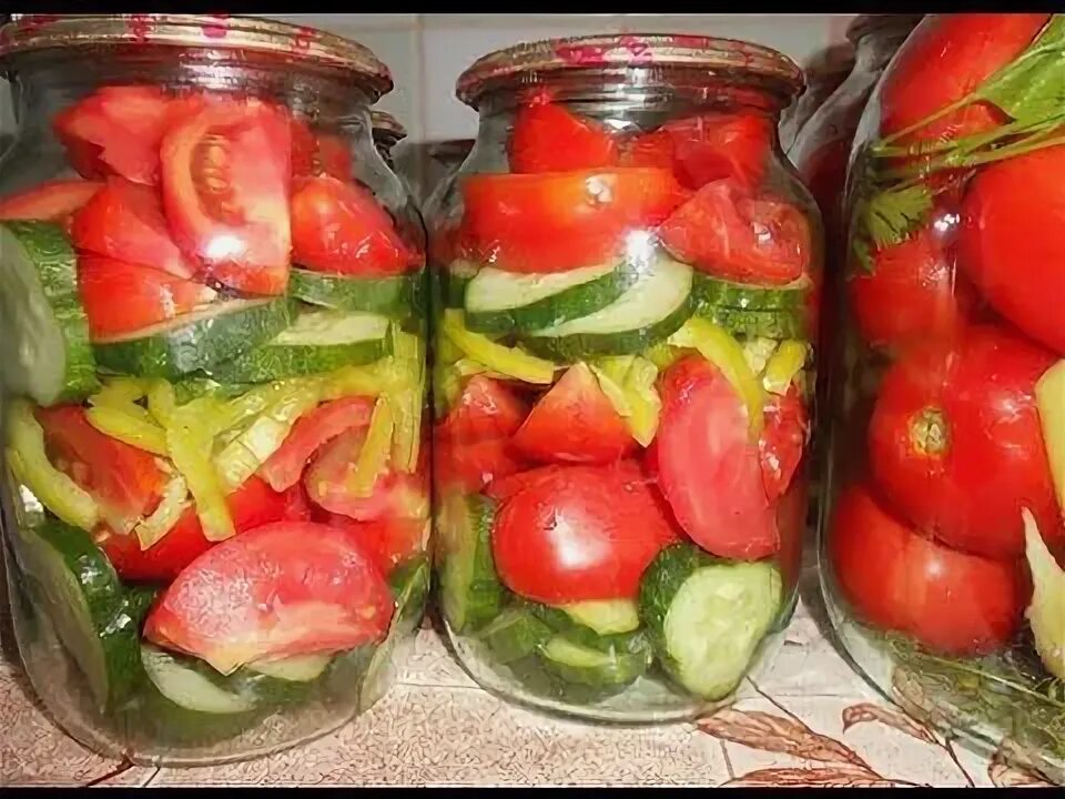 Маринованные рецепты на зиму с фото салат из помидоров и огурцов консервированный Stuffed peppers, Food, Tomato