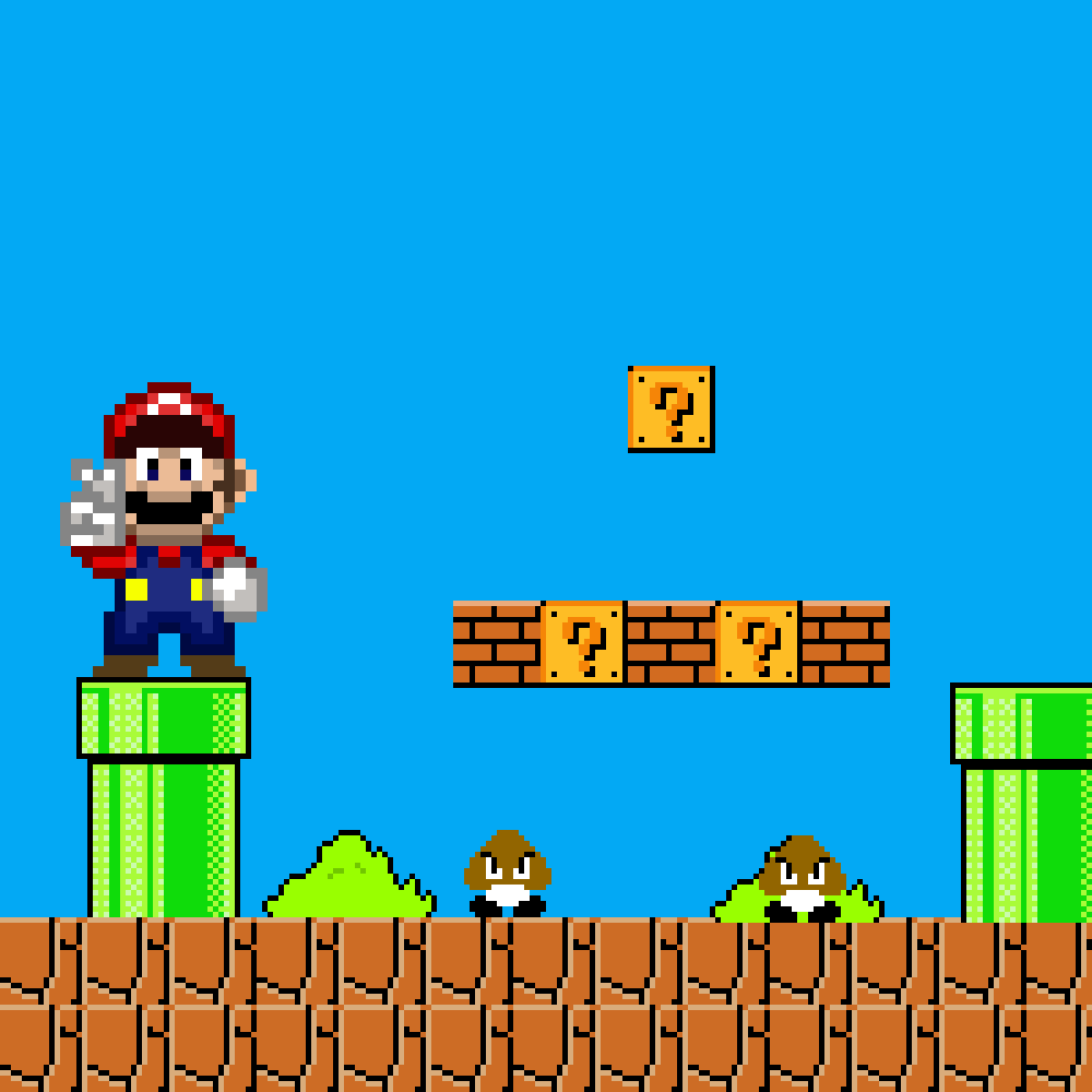 Марио игра денди фото Pixilart - Mario Heads back to World 1-1 for mario bros 1 by Nyeh-ehe-heh