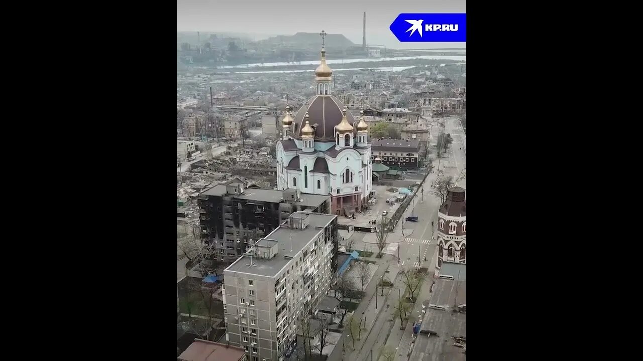 Мариуполь церковь фото И только церковь цела Мариуполь сняли с воздуха - YouTube